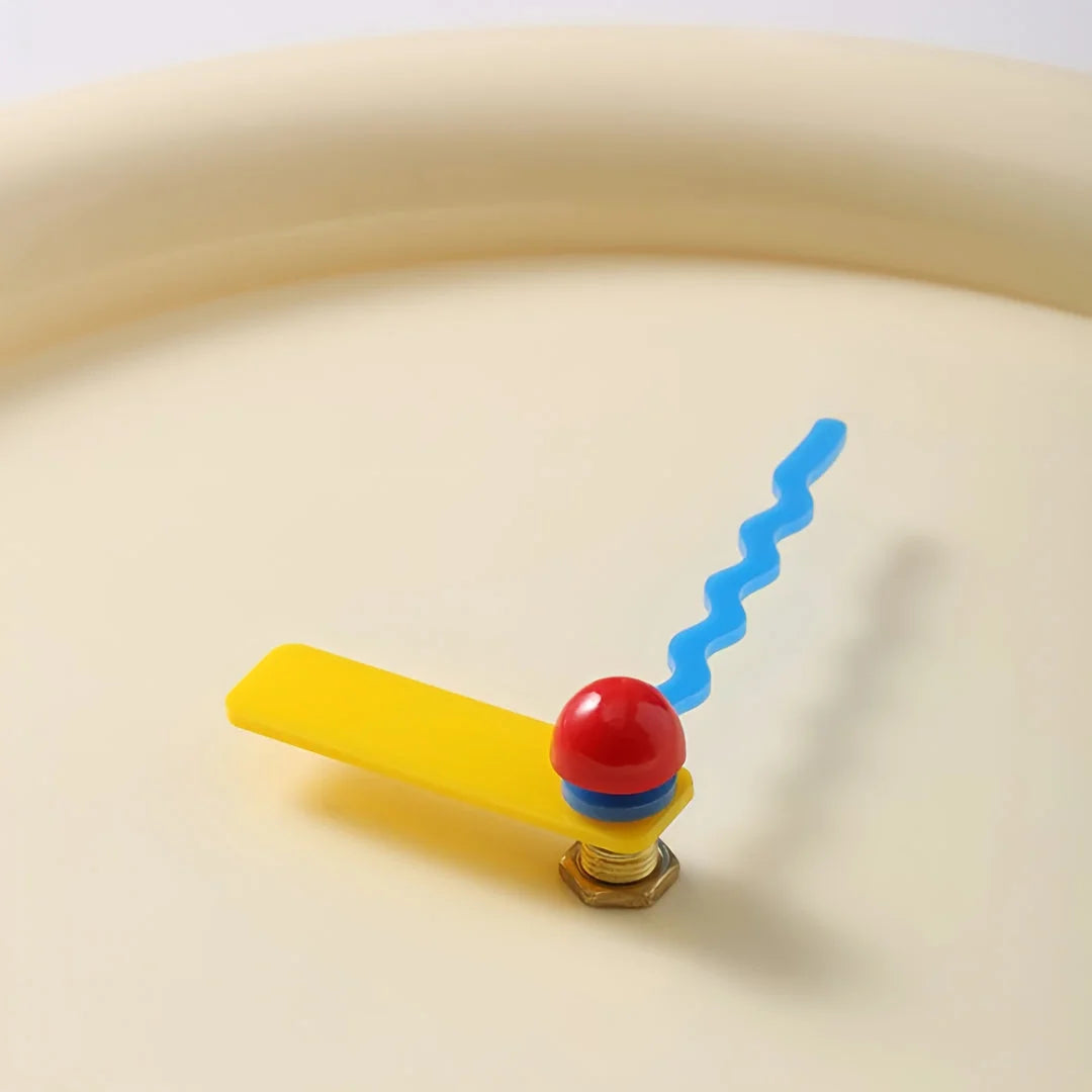 Retro Colorblock Wall Clock on wall lifestyle
