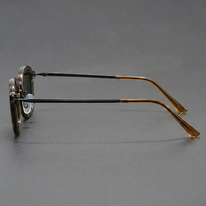 Green Square Alloy Frame Sunglasses detail view