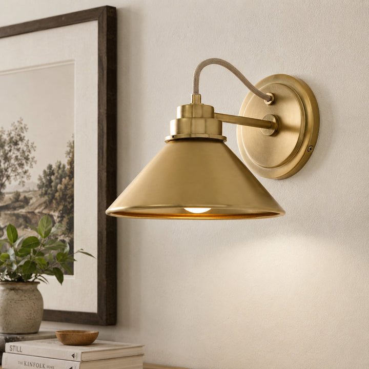 Curved Arm Cone Wall Sconce