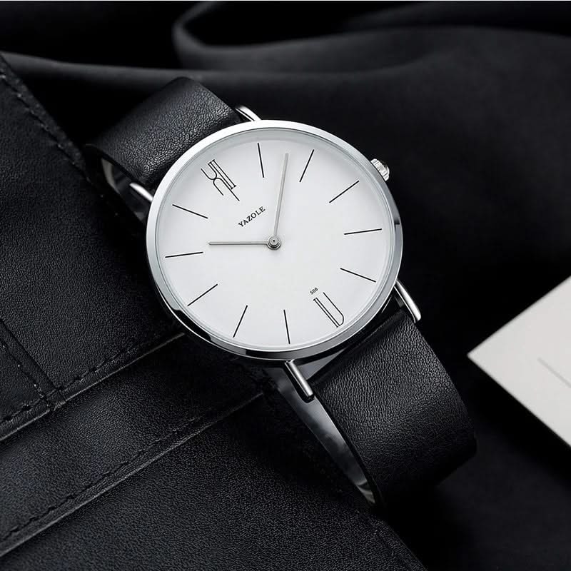 Black & White Classic 40mm Leather Watch lifestyle