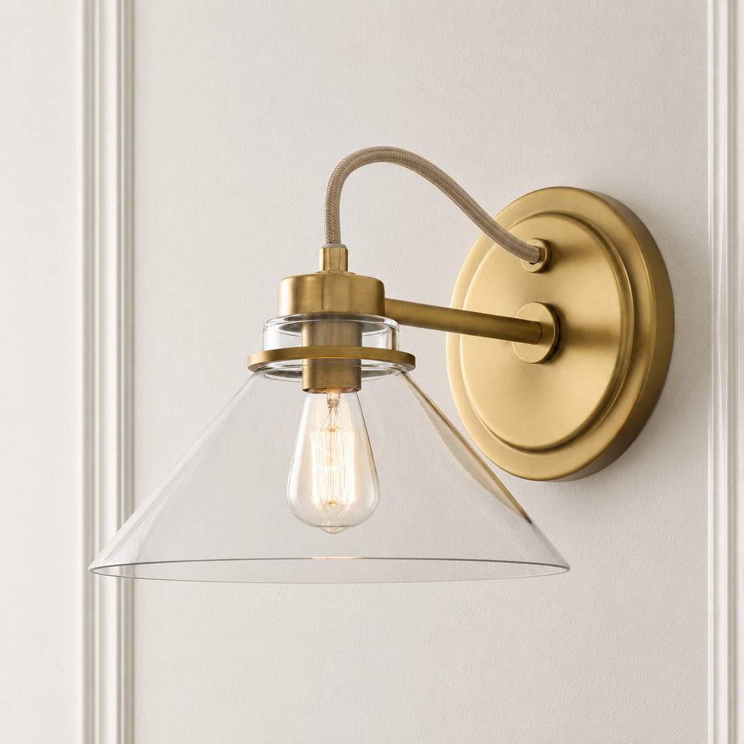 Curved Arm Cone Wall Sconce