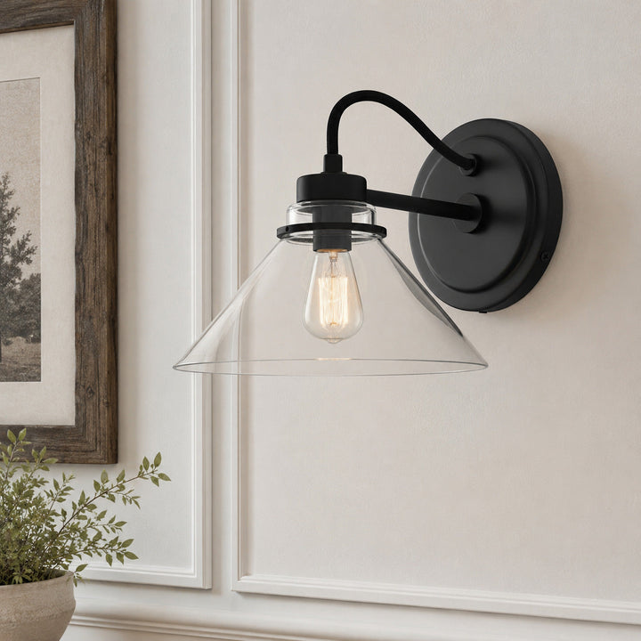 Curved Arm Cone Wall Sconce