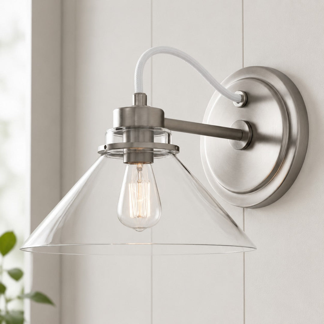 Curved Arm Cone Wall Sconce