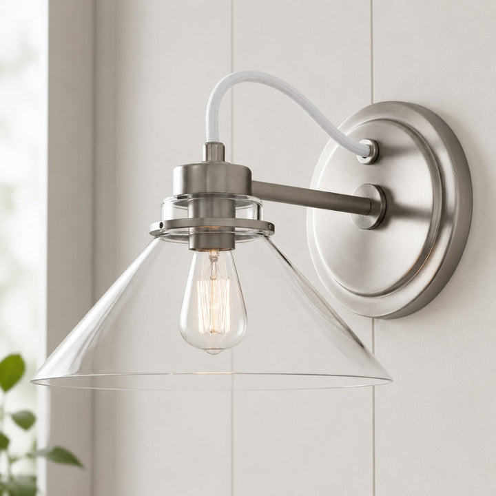 Curved Arm Cone Wall Sconce