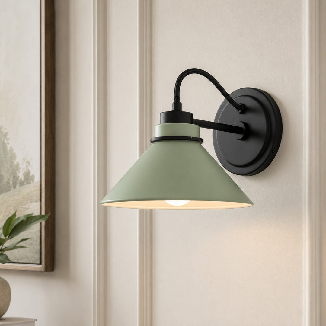 Curved Arm Cone Wall Sconce