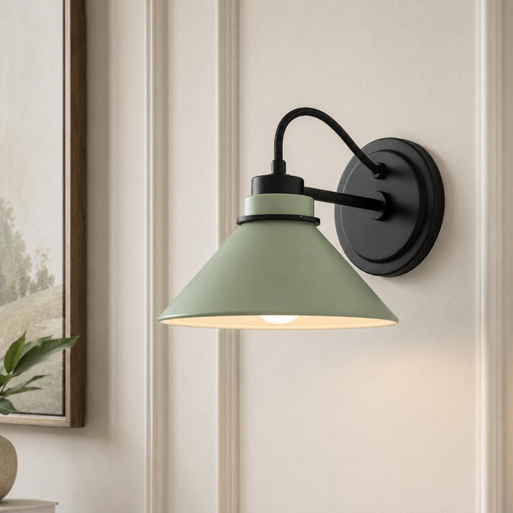 Curved Arm Cone Wall Sconce