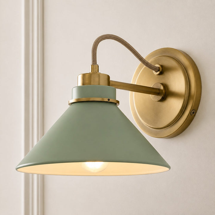 Curved Arm Cone Wall Sconce