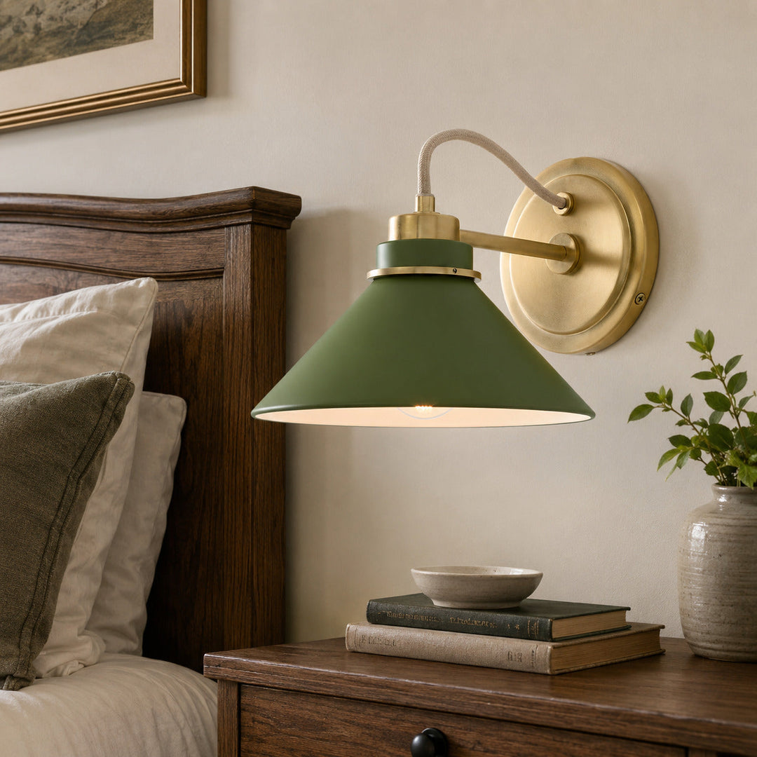 Curved Arm Cone Wall Sconce