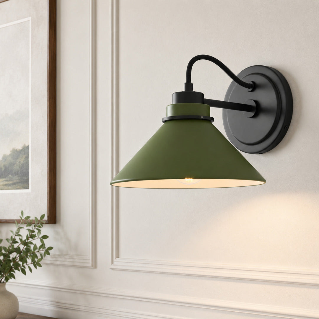 Curved Arm Cone Wall Sconce