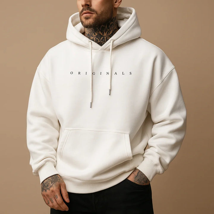 White Pullover Hoodie front view