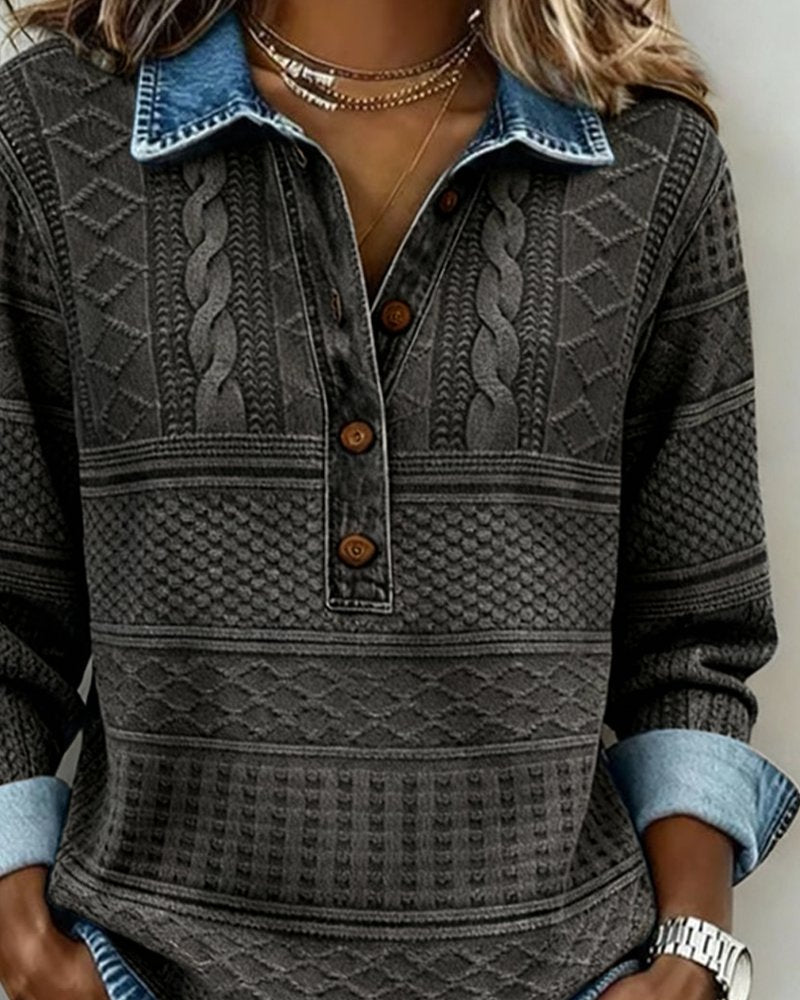 Collared Cable-Knit Sweater alternate view 7