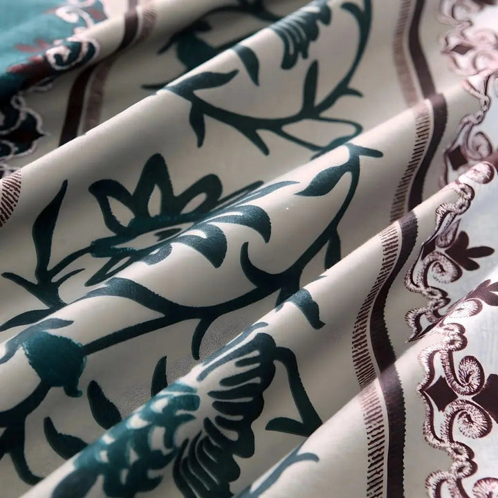 Botanical Border Duvet Cover Set vine print fabric detail