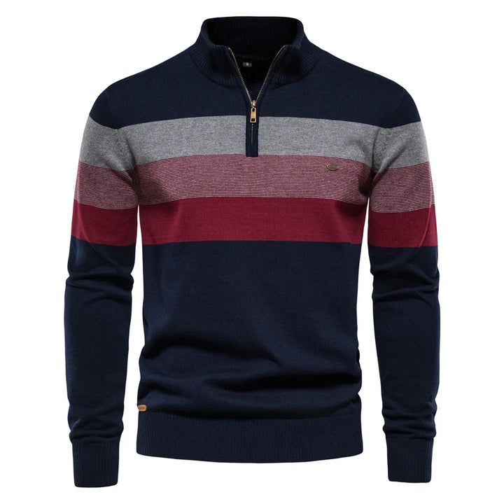 Color-Block Quarter-Zip Sweater front view