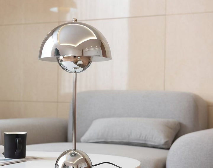 Silver Color-Changing Mushroom Table Lamp front view