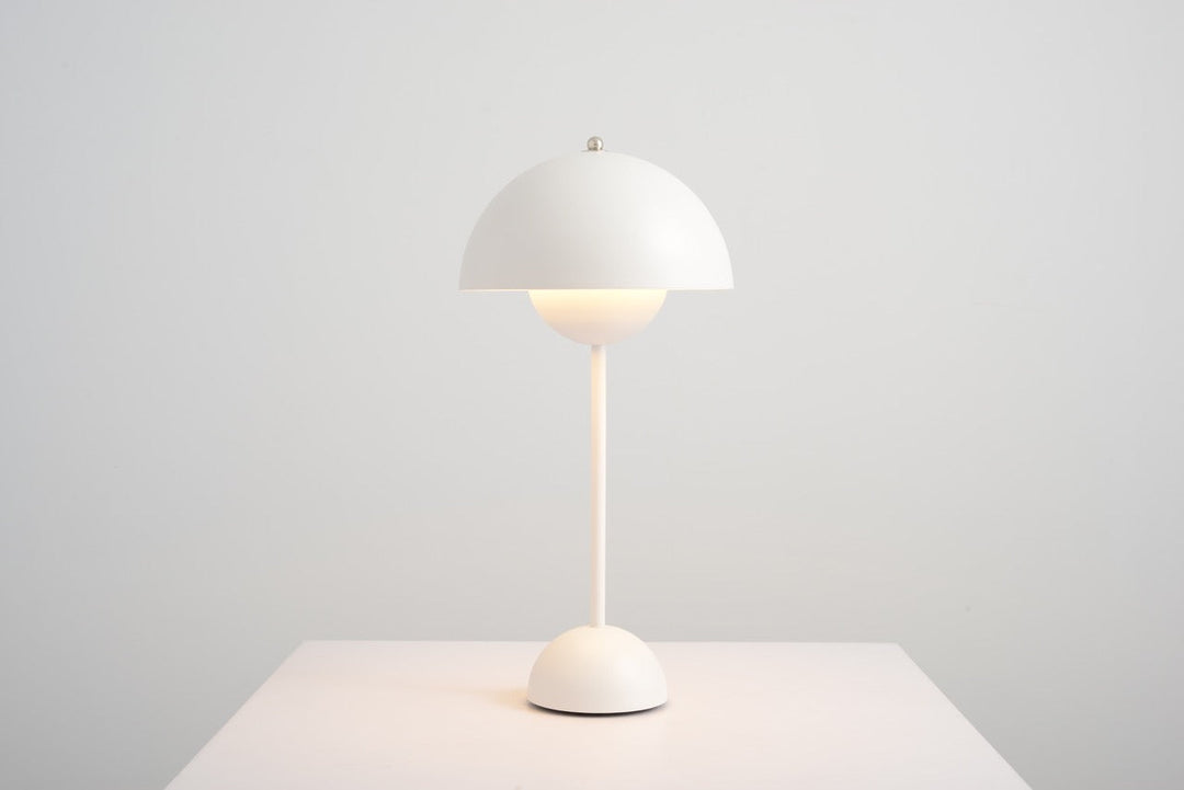 Matt White Color-Changing Mushroom Table Lamp front view