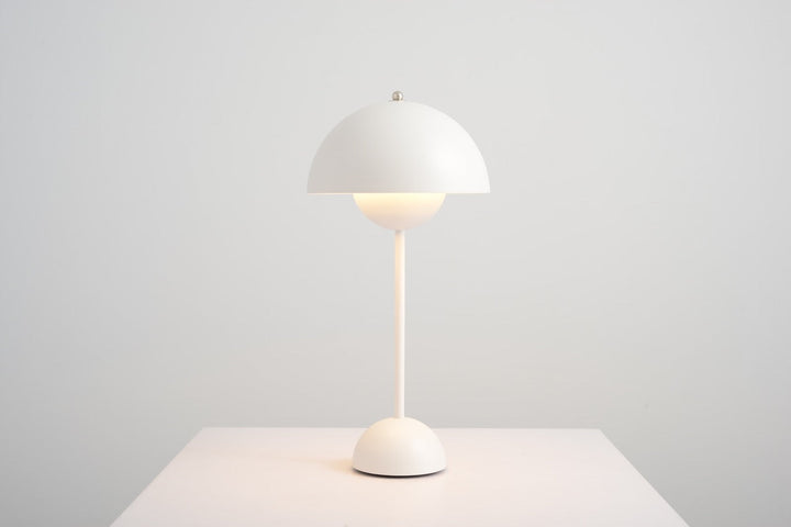 Matt White Color-Changing Mushroom Table Lamp front view