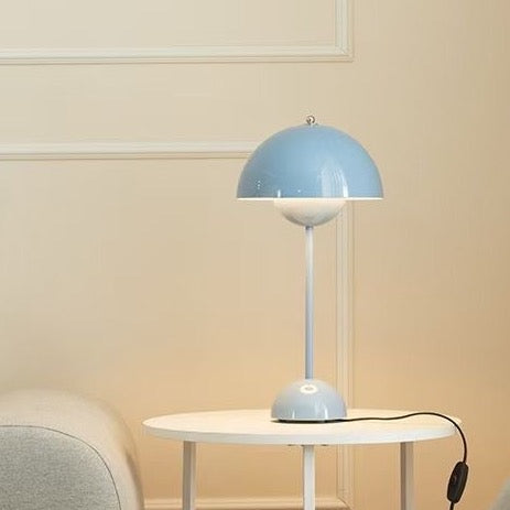 Light Blue Color-Changing Mushroom Table Lamp front view