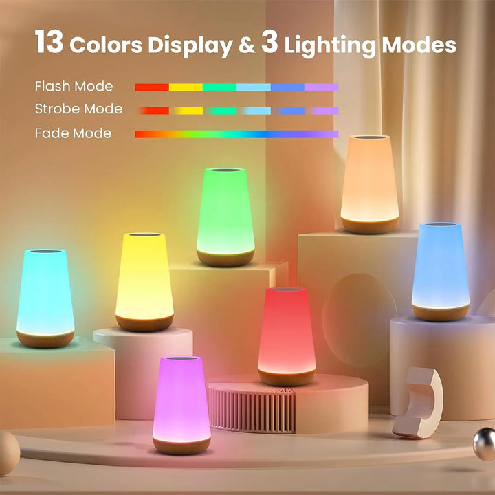 Color-Changing Touch Bedside Lamp color options