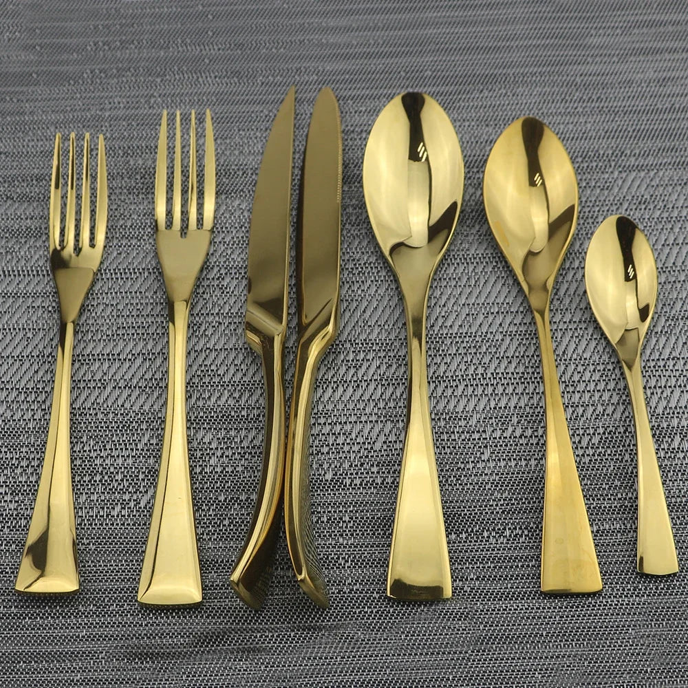 Silver Stainless Steel Silverware Set place setting detail