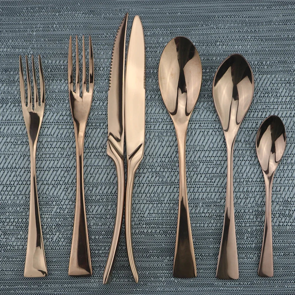 Gold Stainless Steel Silverware Set product view