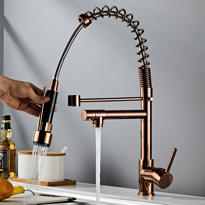 Commercial-Style Pull-Down Kitchen Faucet sprayer detail