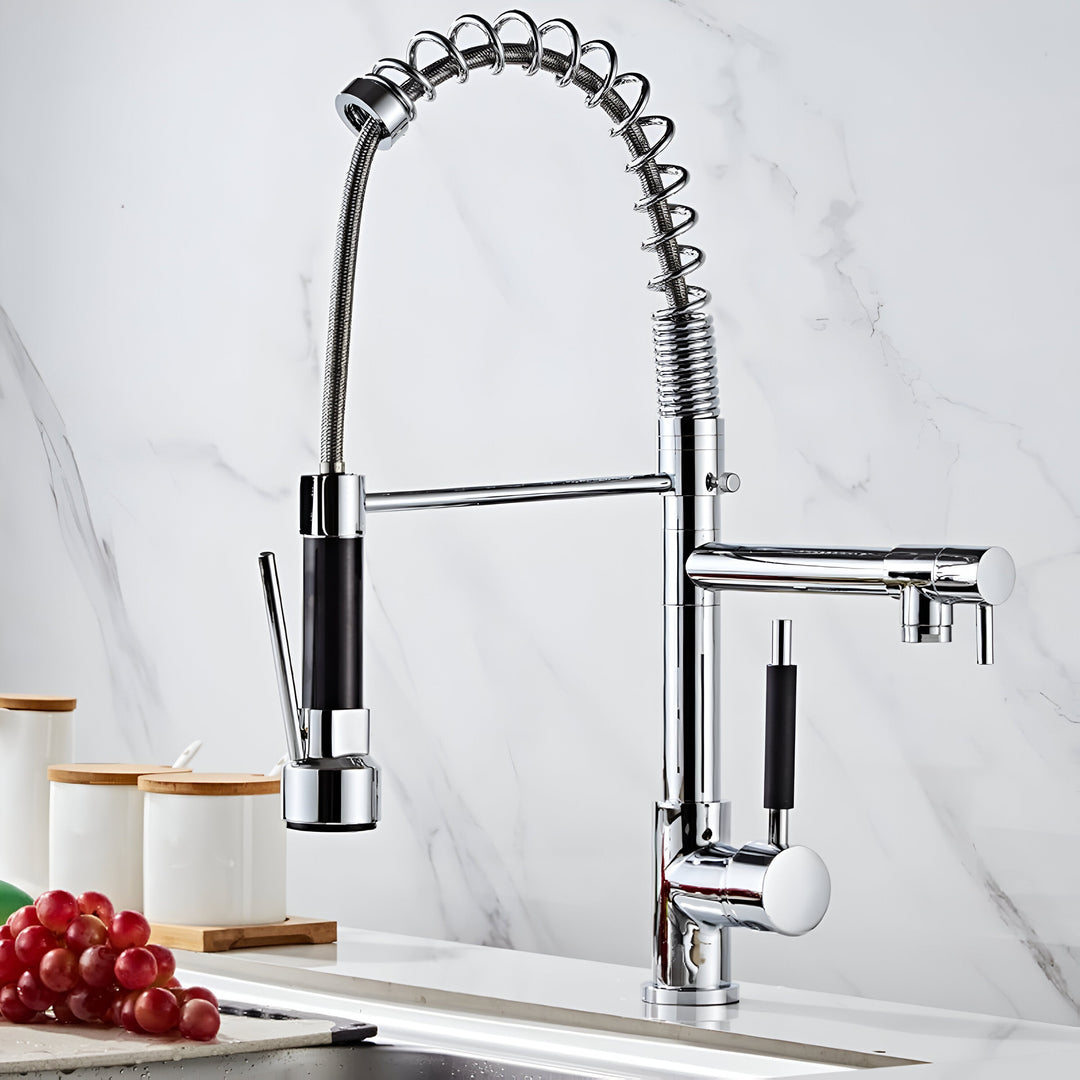 Commercial-Style Pull-Down Kitchen Faucet finish detail