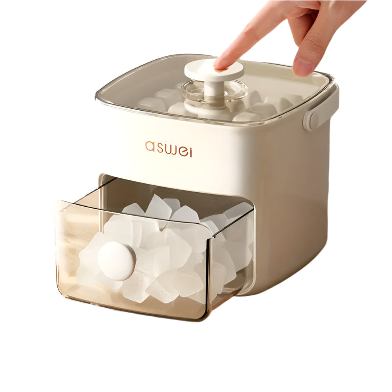 Compact Countertop Ice Maker with ice drawer open