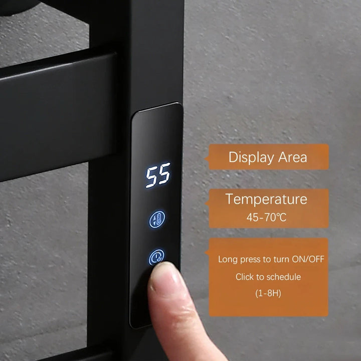 Heated towel rack digital temperature control panel