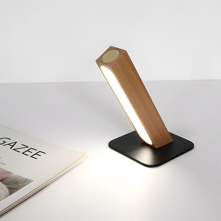 Solid Wood Table Lamp on desk lifestyle