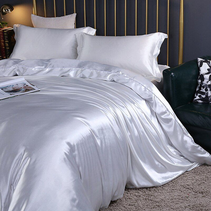 Cooling Silk Bedding Set flat lay