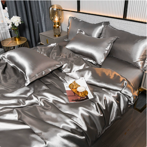 Cooling Silk Bedding Set color options