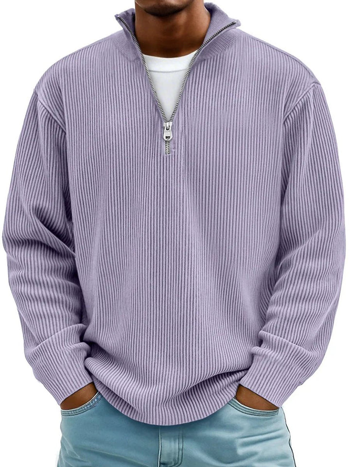 Corded Rib Quarter-Zip Pullover alternate view 3