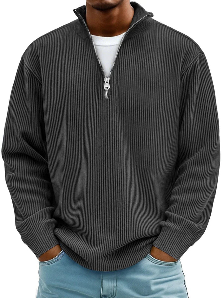 Corded Rib Quarter-Zip Pullover alternate view 4