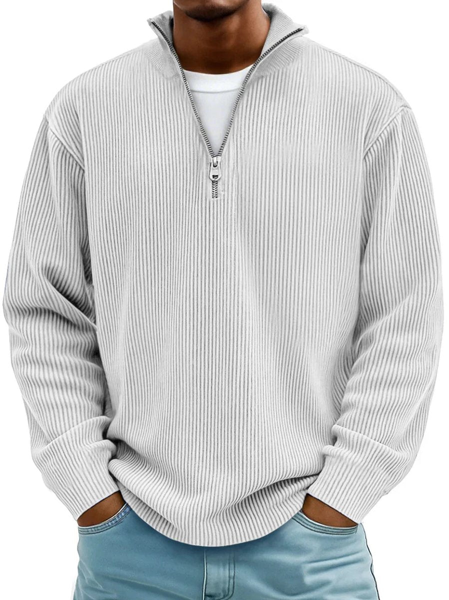 Corded Rib Quarter-Zip Pullover alternate view 5