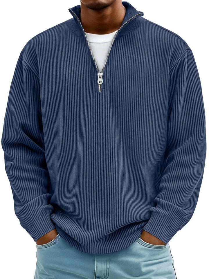 Corded Rib Quarter-Zip Pullover alternate view 6