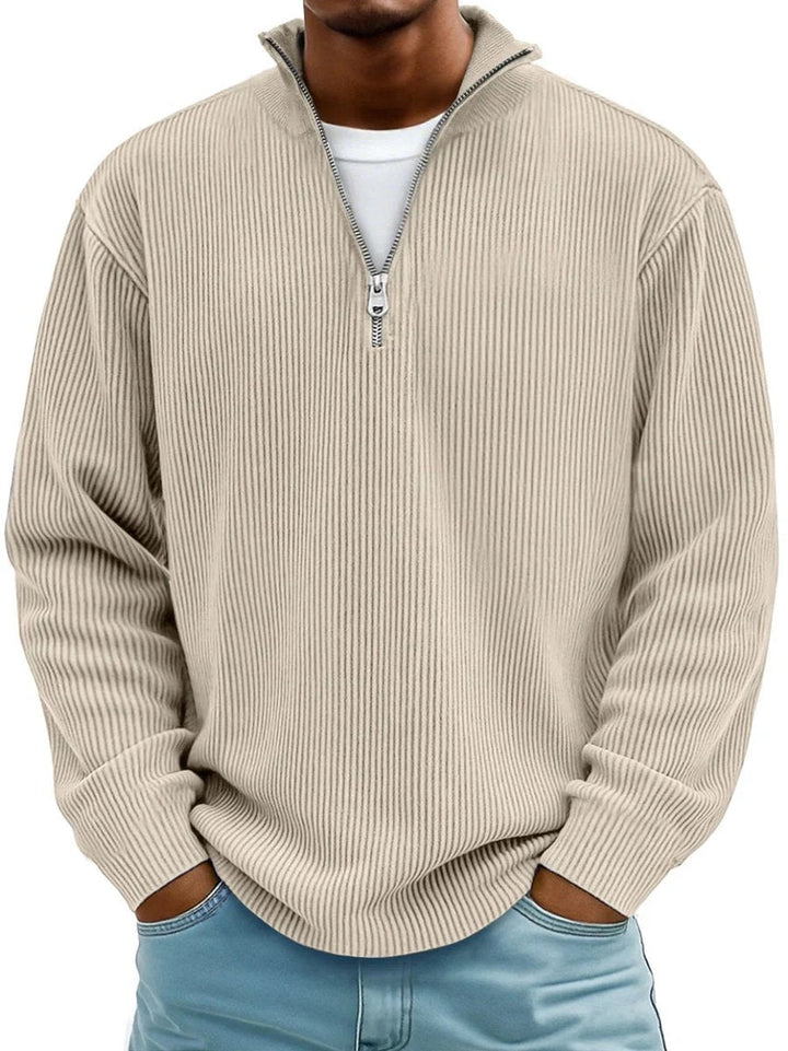 Corded Rib Quarter-Zip Pullover alternate view 7