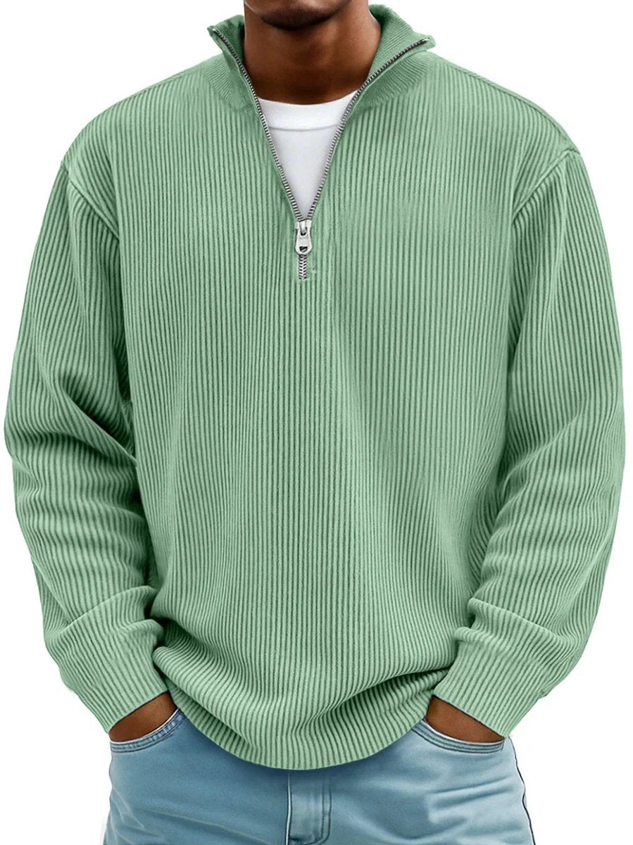 Corded Rib Quarter-Zip Pullover alternate view 8