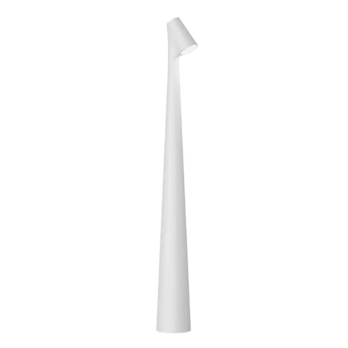 White Cordless Cone Table Lamp front view