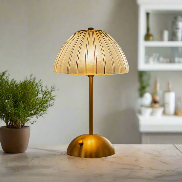 Cordless Crystal-Look Table Lamp dome shade kitchen lifestyle