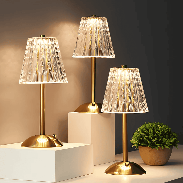 Cordless Crystal-Look Table Lamps group of three
