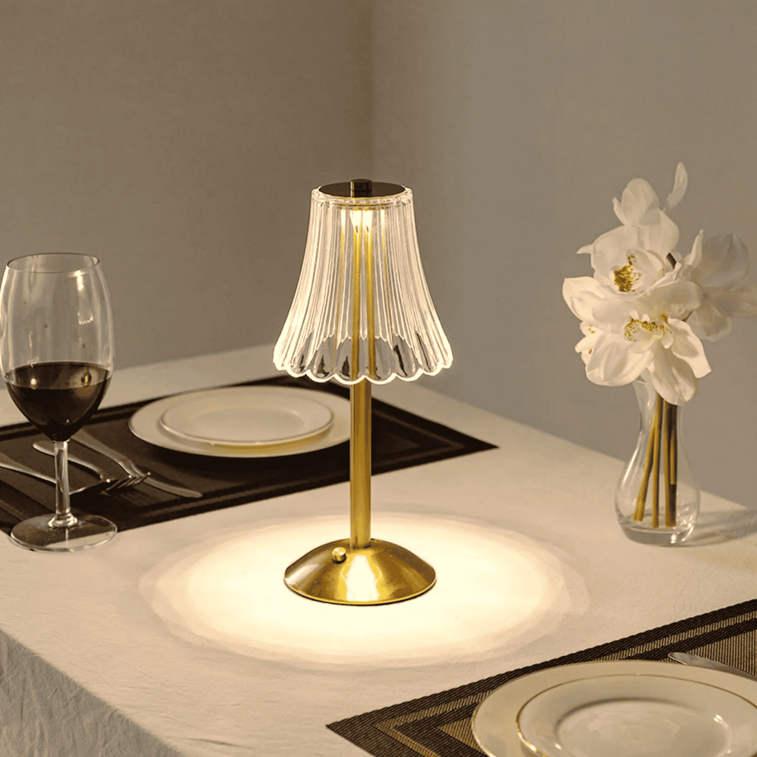 Cordless Crystal-Look Table Lamp on dining table lifestyle