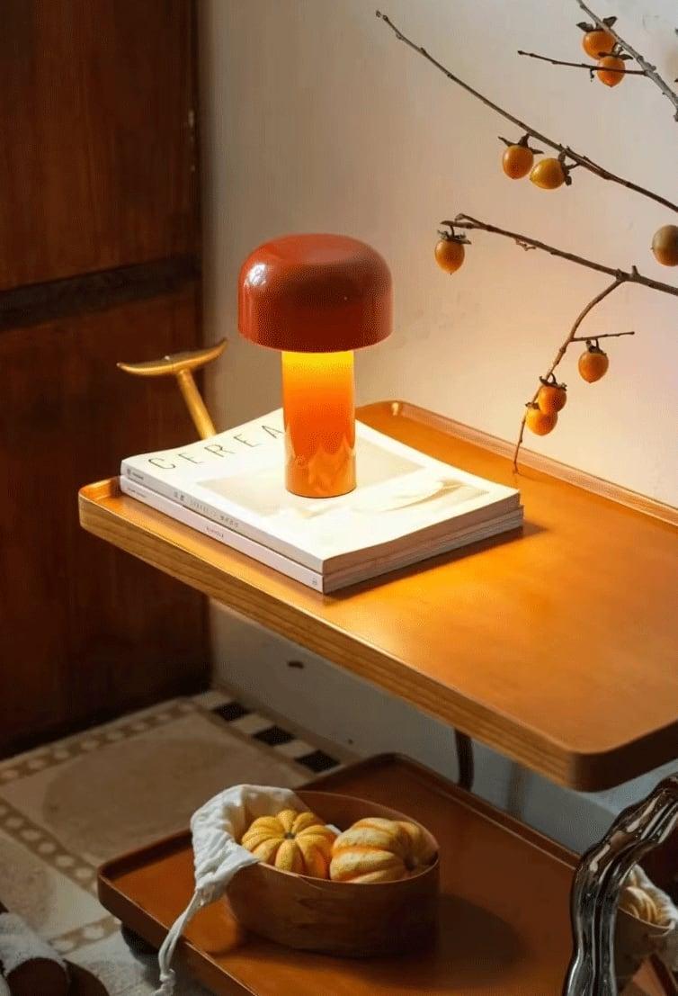 Cordless Rechargeable Mushroom Lamp front view