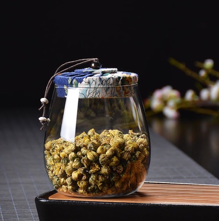 Corked Glass Tea Canister full view