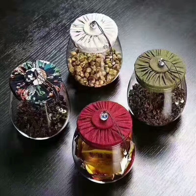 Corked Glass Tea Canister cork stopper detail
