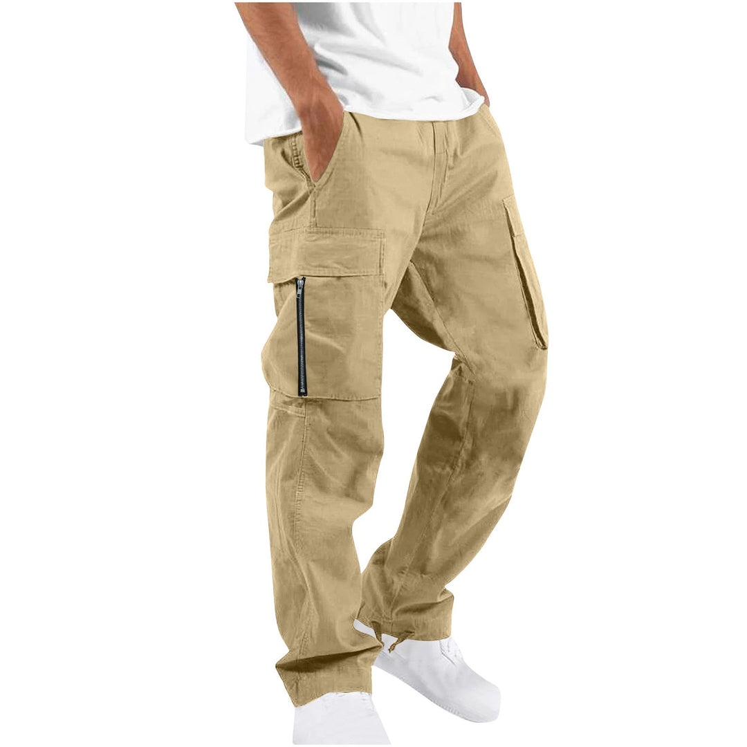 Earth Yellow Cotton-Blend Cargo Pants worn side view