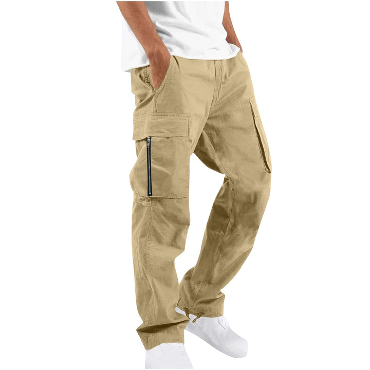 Earth Yellow Cotton-Blend Cargo Pants worn side view