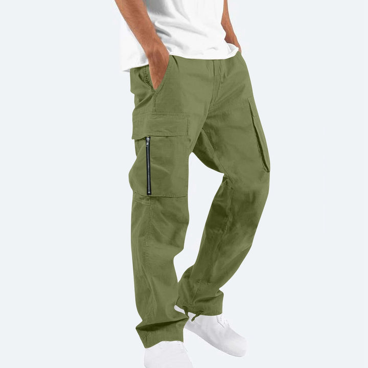 Green Cotton-Blend Cargo Pants worn side view