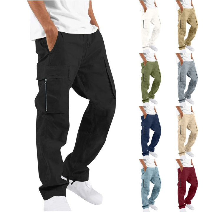 Black Cotton-Blend Cargo Pants with color options