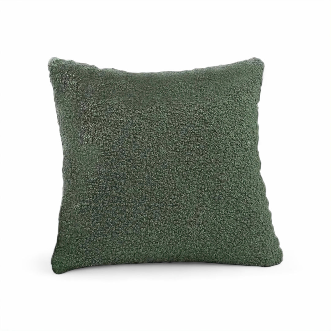 Green Cozy Faux Fur Cushion Cover front view