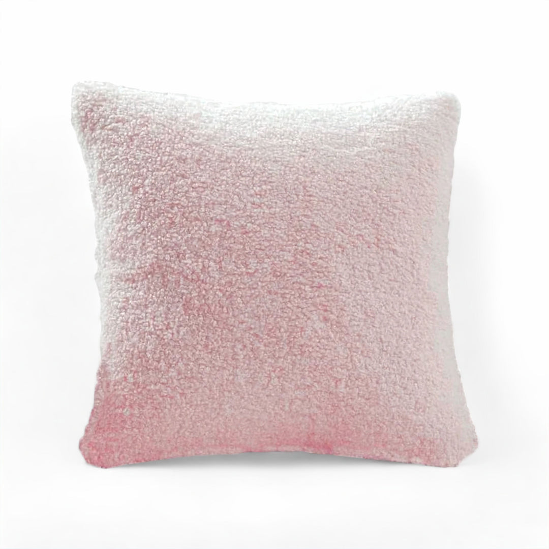 Pink Cozy Faux Fur Cushion Cover front view